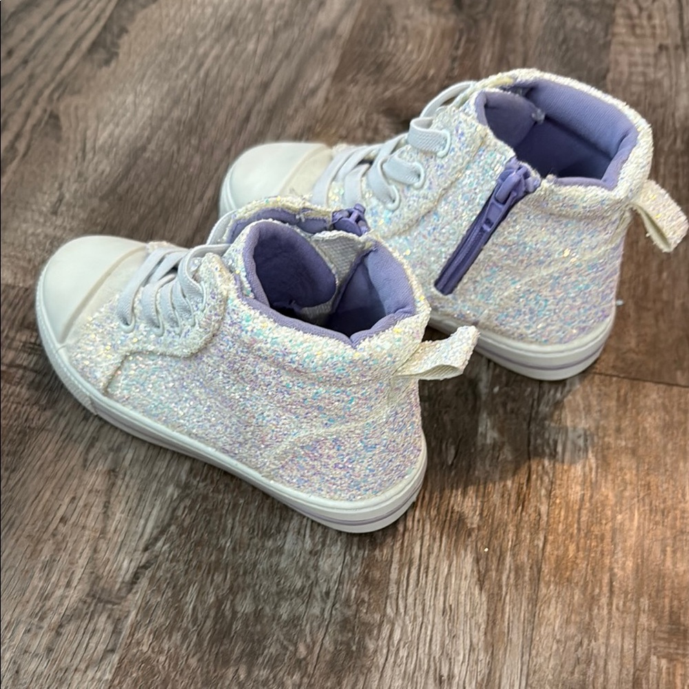 Glittery High-Top Kids Sneakers - Picture 3 of 6